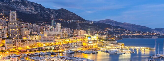 Trip Aktiv Reiseland Monaco - Genießen Sie die Fahrt Ihres Lebens am Steuer eines feurigen Lamborghini oder rassigen Ferrari. Starten Sie Ihre Spritztour in Monaco und lassen Sie das Fürstentum unter den vielen bewundernden Blicken der Passanten hinter sich. Cruisen Sie auf den wunderschönen Küstenstraßen der Côte d’Azur und den herrlichen Panoramastraßen über und um Monaco. Erleben Sie die unbeschreibliche Erotik dieses berauschenden Fahrgefühls, spüren Sie die Power & Kraft und das satte Brummen & Vibrieren der Motoren. Erkunden Sie als Pilot oder Co-Pilot in einem dieser legendären Supersportwagen einen Abschnitt der weltberühmten Formel-1-Rennstrecke in Monaco. Nehmen Sie als Erinnerung an diese Challenge ein persönliches Video oder Zertifikat mit nach Hause. Die beliebtesten Orte für Ferien in Monaco, locken mit besten Angebote für Hotels und Ferienunterkünfte mit Werbeaktionen, Rabatten, Sonderangebote für Monaco Urlaub buchen.